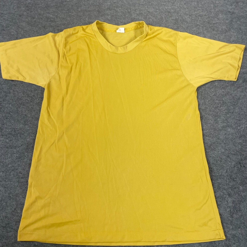 VTG Jockey T Shirt Mens Small Yellow Short Sleeve Single‎ Stitch Horobred Nylon